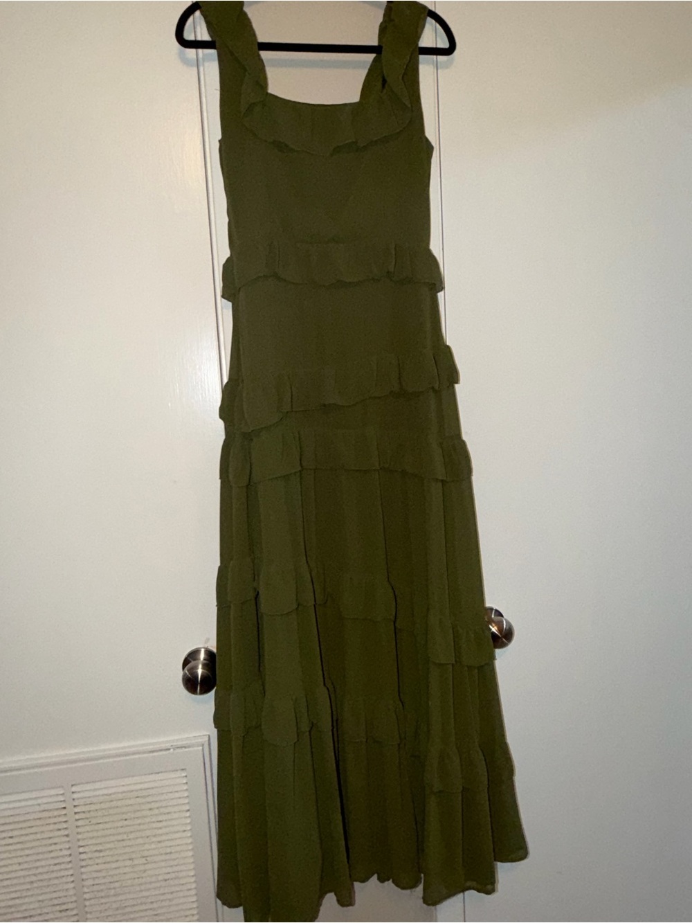 Lulu's Olive Ruffle Tiered Maxi Dress